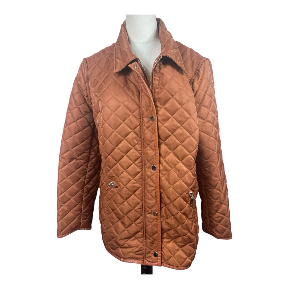IMAN Quilted platinum zip and button Jacket size XL